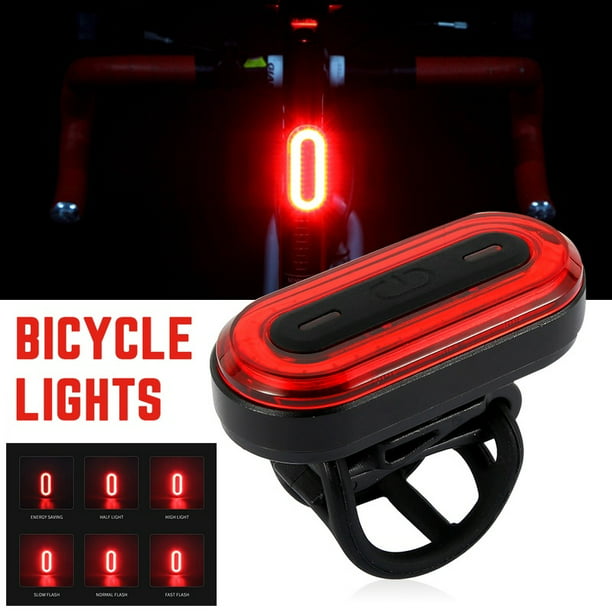 Bicycle Bike USB Charging Tail Rear RED Warning Light Lamp 4 Modes Portable